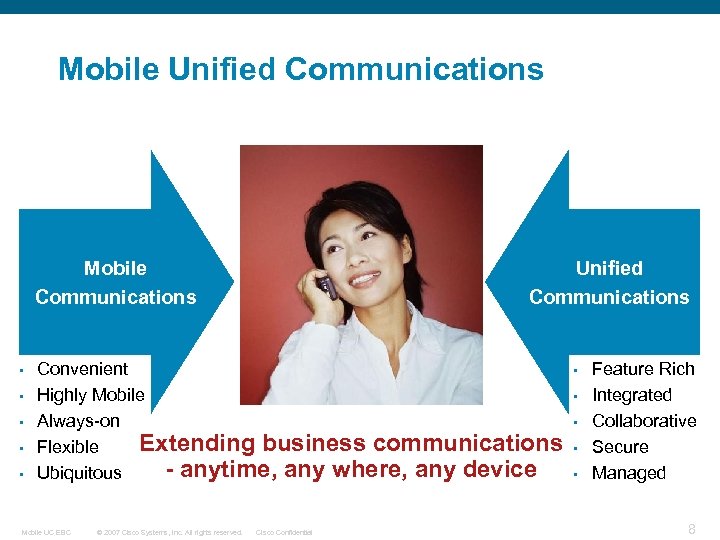 Mobile Unified Communications Mobile Communications • • • Unified Communications Convenient Highly Mobile Always-on