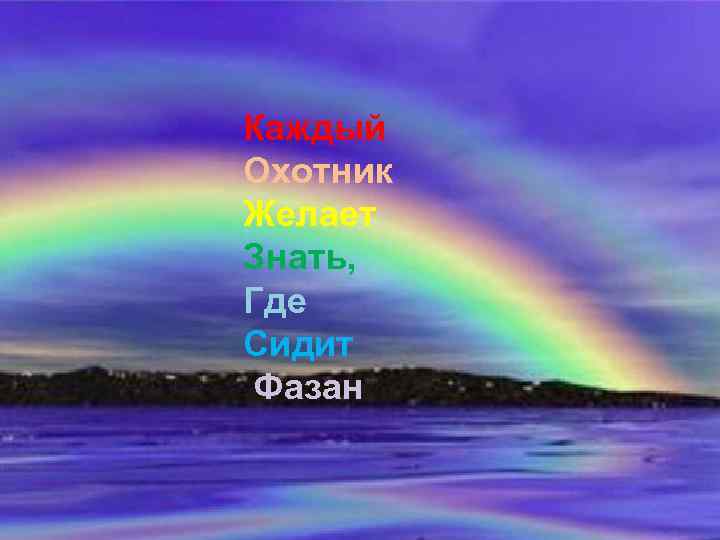 Каждый Охотник Желает Знать, Где Сидит Фазан 