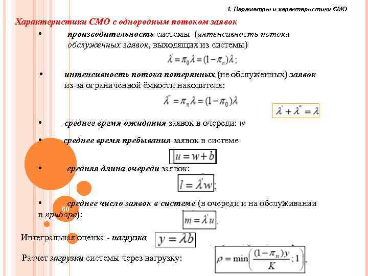 Интенсивность потока обслуживания в смо