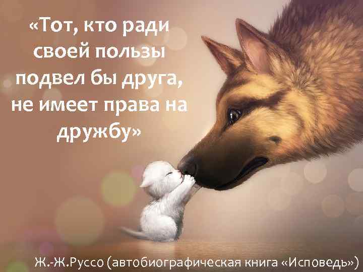  «Тот, кто ради своей пользы подвел бы друга, не имеет права на дружбу»