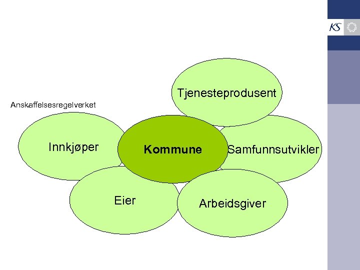 Tjenesteprodusent Anskaffelsesregelverket Innkjøper Kommune Eier Samfunnsutvikler Arbeidsgiver 