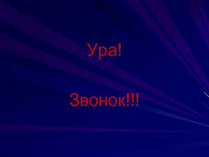 Ура! Звонок!!! 