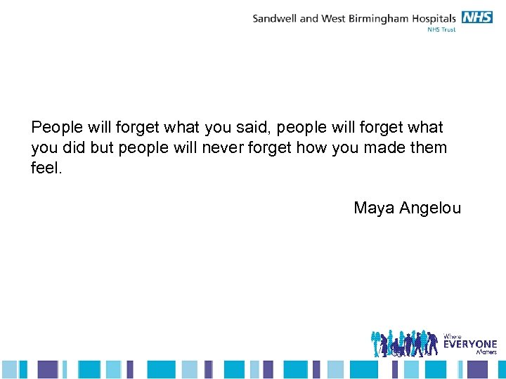 People will forget what you said, people will forget what you did but people