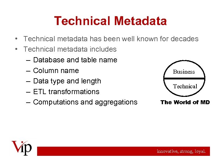 Technical Metadata • Technical metadata has been well known for decades • Technical metadata