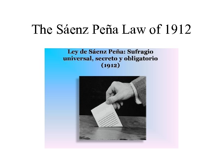 The Sáenz Peña Law of 1912 