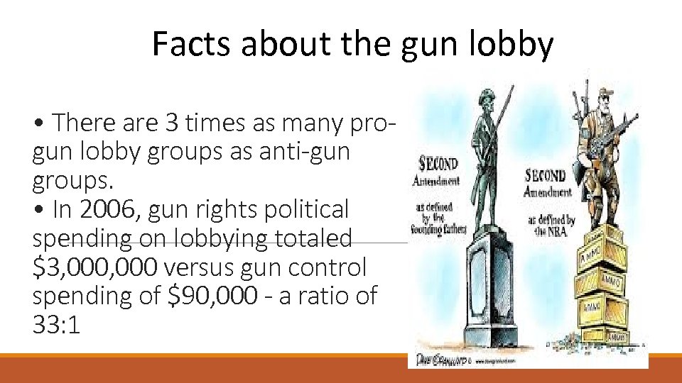 Facts about the gun lobby • There are 3 times as many progun lobby