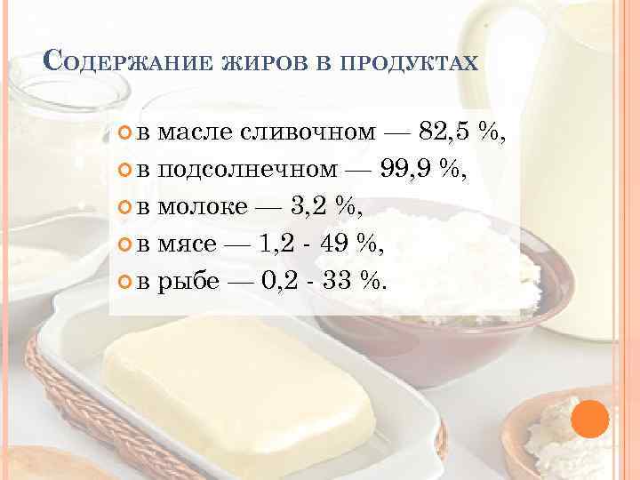 Сливки сколько процентов