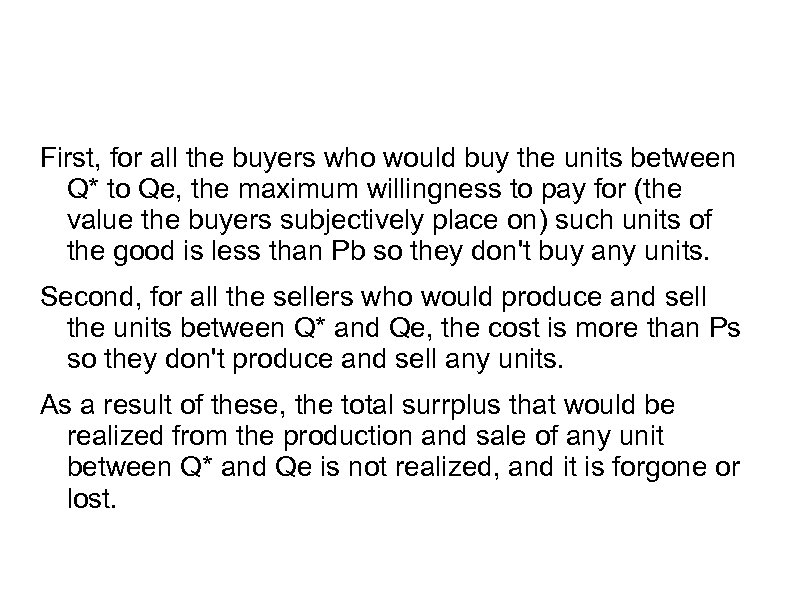 First, for all the buyers who would buy the units between Q* to Qe,