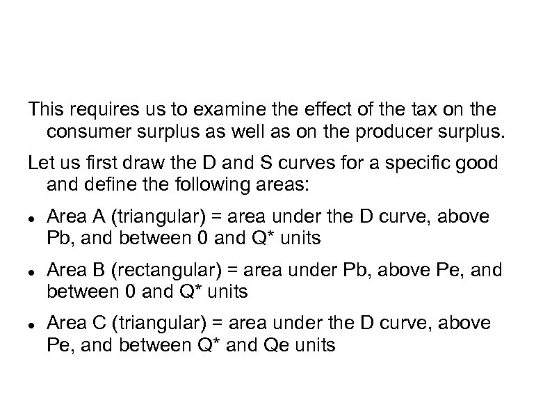 This requires us to examine the effect of the tax on the consumer surplus