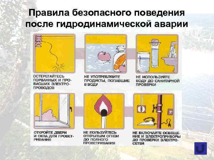 Правила безопасного поведения после гидродинамической аварии 