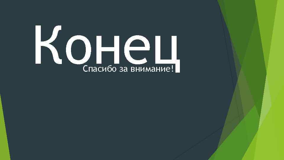 Конец Спасибо за внимание! 