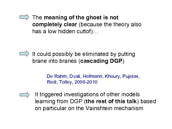 The meaning of the ghost is not completely clear (because theory also has a