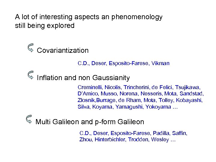 A lot of interesting aspects an phenomenology still being explored Covariantization C. D. ,