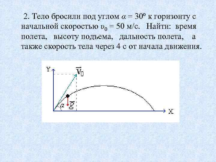 Полет под углом к горизонту