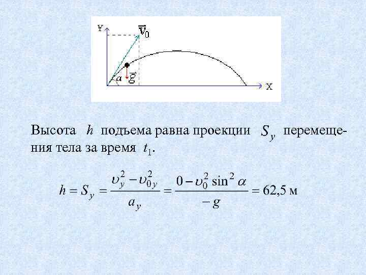 Время подъема равно времени падения доказательство. Чему равны проекция вымотф.