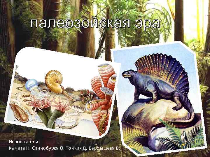 палеозойская эра Исполнители: Кычева Н. Свинобурка О. Тонких Д. Бердышева В. 
