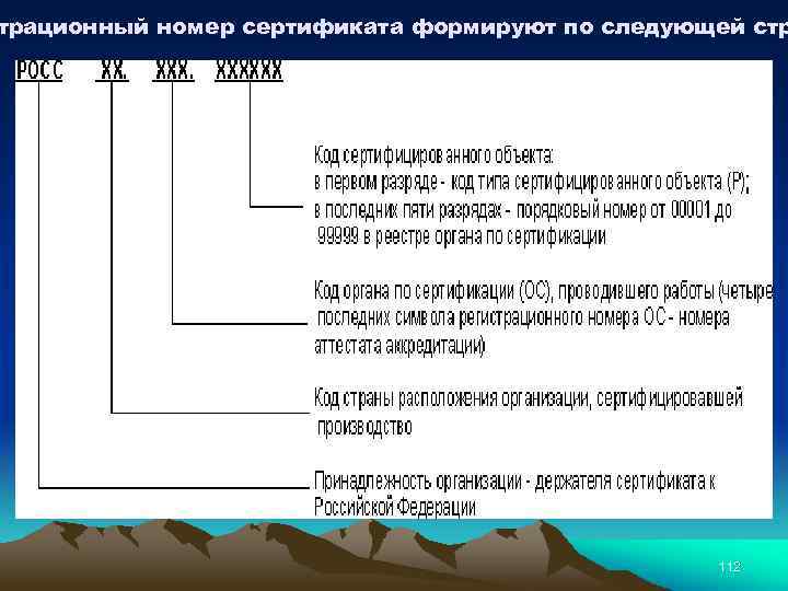 трационный номер сертификата формируют по следующей стр 112 