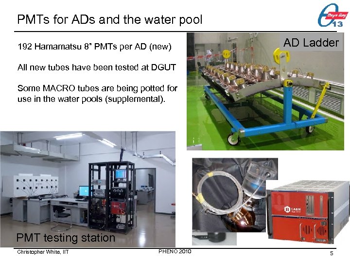 PMTs for ADs and the water pool 192 Hamamatsu 8” PMTs per AD (new)