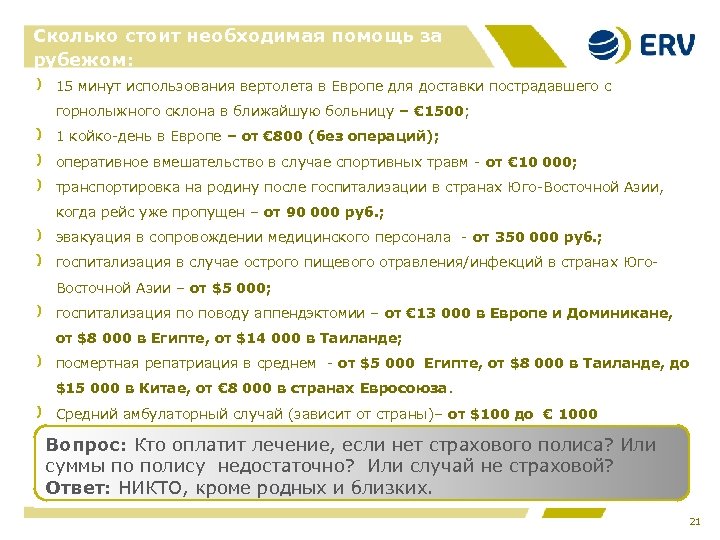 Сколько стоит необходимая помощь за рубежом: 15 минут использования вертолета в Европе для доставки