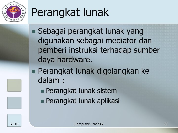 Perangkat lunak Sebagai perangkat lunak yang digunakan sebagai mediator dan pemberi instruksi terhadap sumber