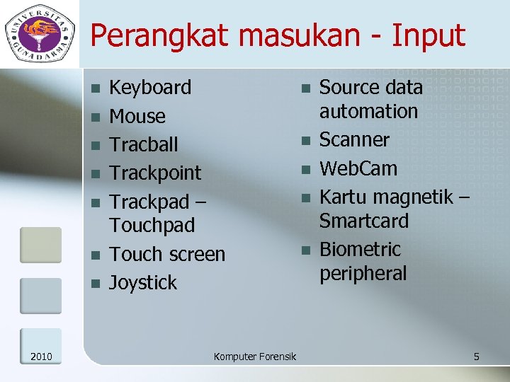 Input n l. Tracball.