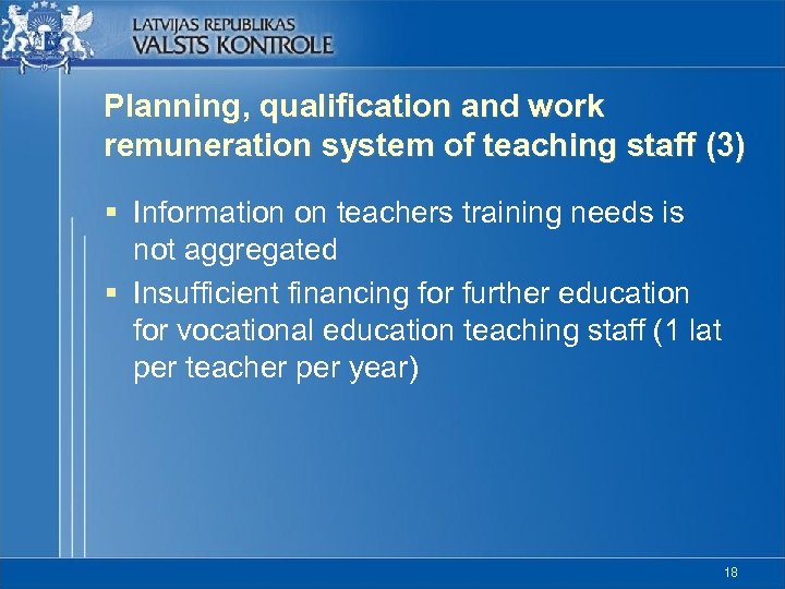 Planning, qualification and work remuneration system of teaching staff (3) § Information on teachers