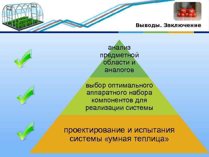 Выводы. Заключение анализ предметной области и аналогов выбор оптимального аппаратного набора компонентов для реализации