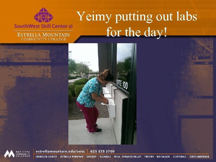 Yeimy putting out labs for the day! 