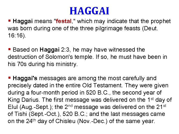 HAGGAI § Haggai means 