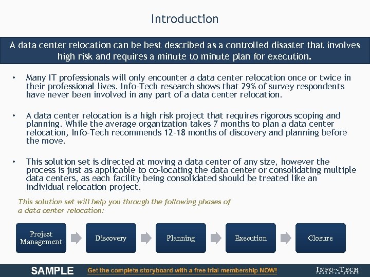 Introduction A data center relocation can be best described as a controlled disaster that