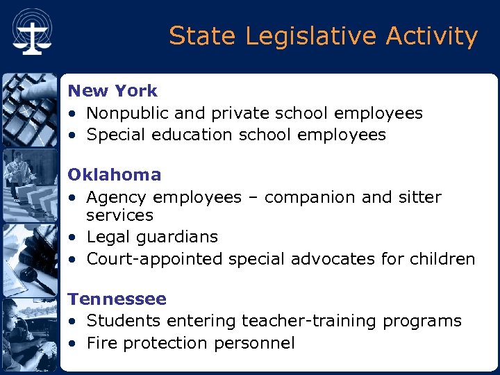 State Legislative Activity New York • Nonpublic and private school employees • Special education