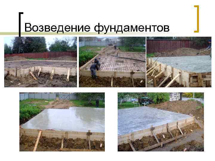 Возведение фундаментов 