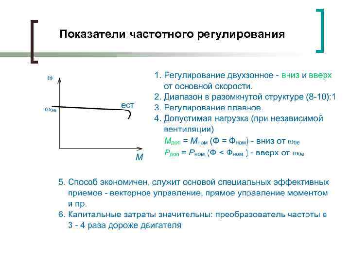 Показатели частотного регулирования 