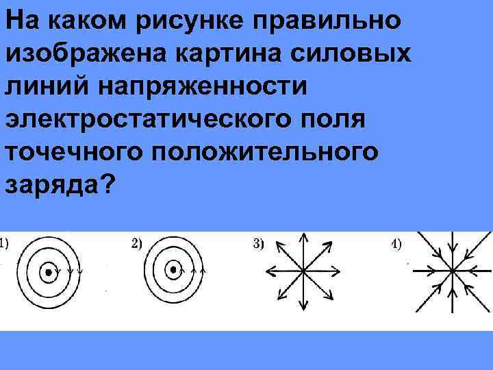 Картина силовых линий электростатического поля