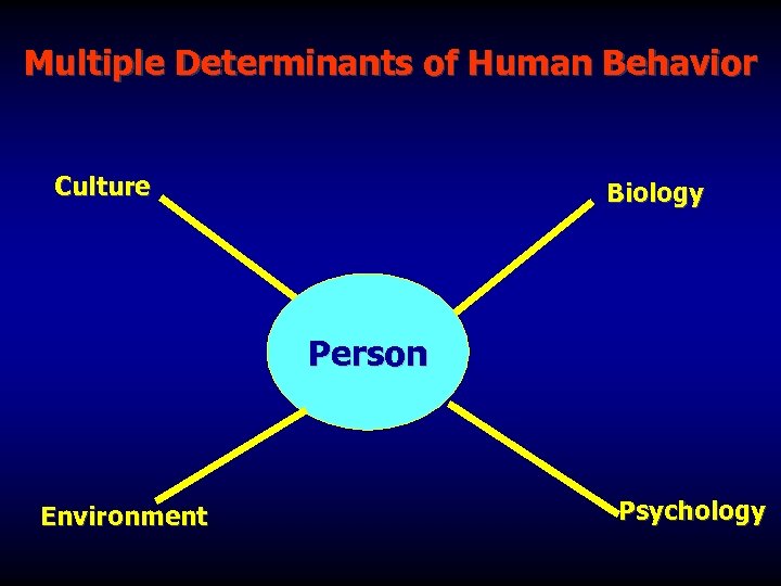 Multiple Determinants of Human Behavior Culture Biology Person Environment Psychology 