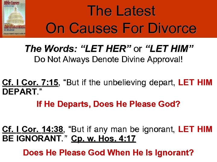 The Latest On Causes For Divorce The Words: “LET HER” or “LET HIM” Do