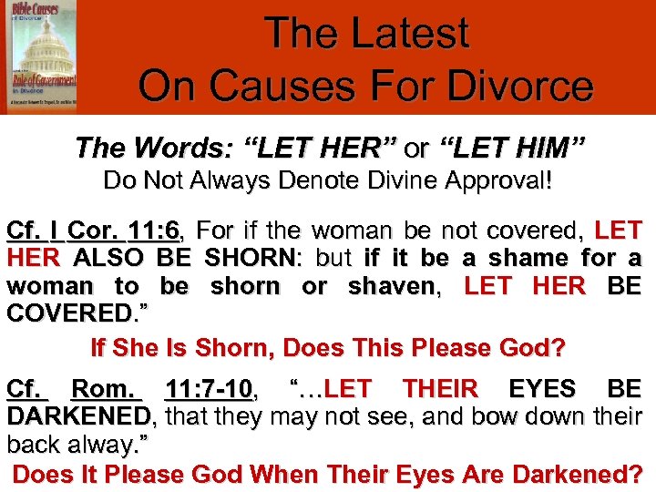 The Latest On Causes For Divorce The Words: “LET HER” or “LET HIM” Do