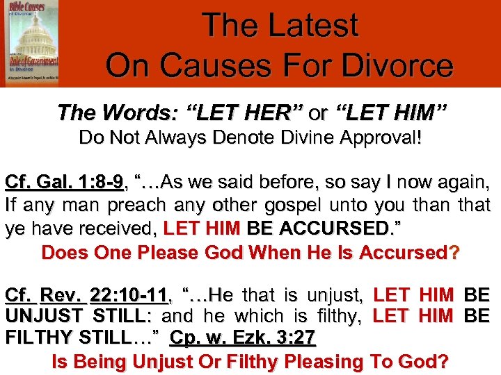 The Latest On Causes For Divorce The Words: “LET HER” or “LET HIM” Do