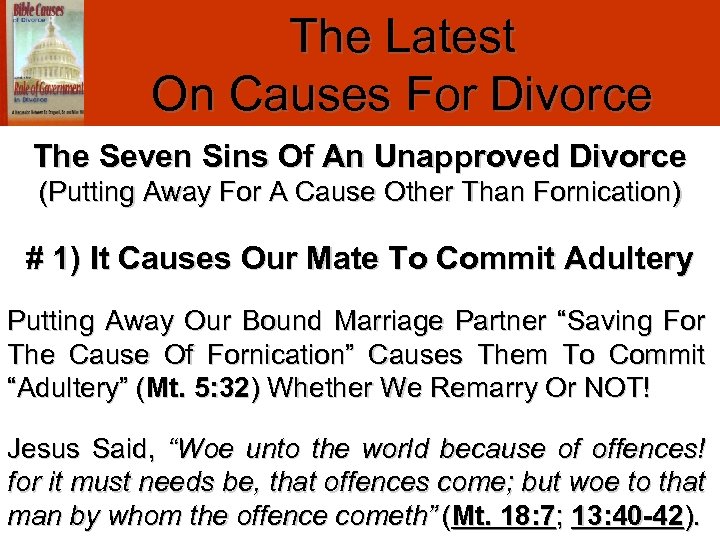 The Latest On Causes For Divorce The Seven Sins Of An Unapproved Divorce (Putting