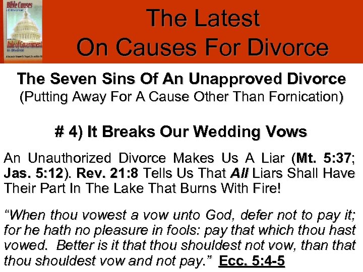 The Latest On Causes For Divorce The Seven Sins Of An Unapproved Divorce (Putting