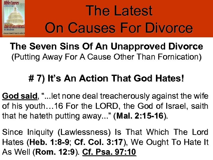The Latest On Causes For Divorce The Seven Sins Of An Unapproved Divorce (Putting