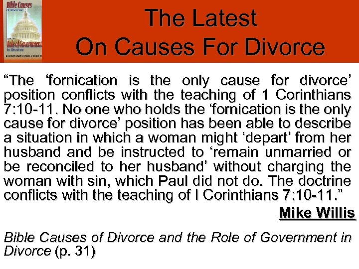 The Latest On Causes For Divorce “The ‘fornication is the only cause for divorce’