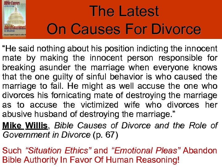The Latest On Causes For Divorce “He said nothing about his position indicting the