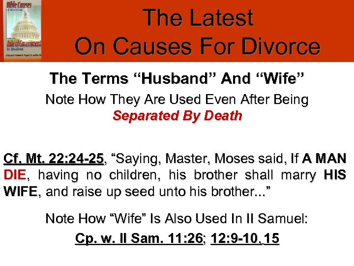 The Latest On Causes For Divorce The Terms “Husband” And “Wife” Note How They