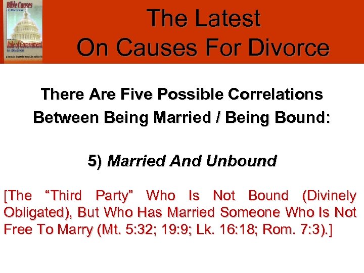 The Latest On Causes For Divorce There Are Five Possible Correlations Between Being Married