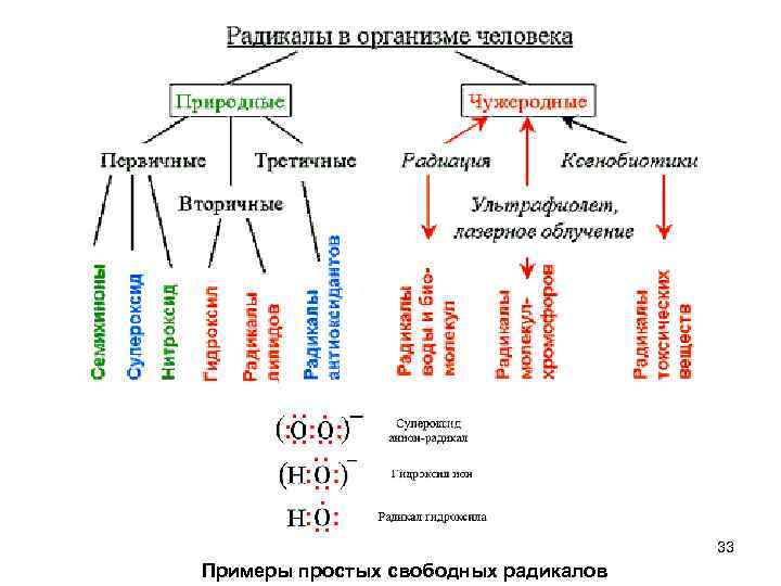 33 Примеры простых свободных радикалов 