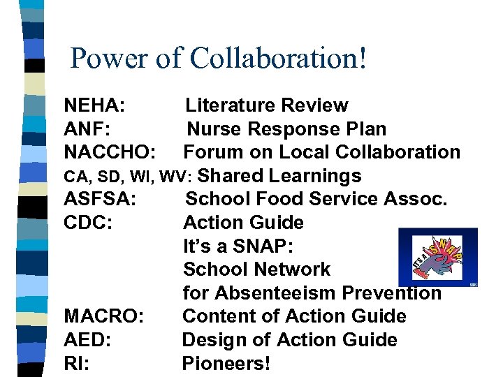 Power of Collaboration! NEHA: ANF: NACCHO: Literature Review Nurse Response Plan Forum on Local