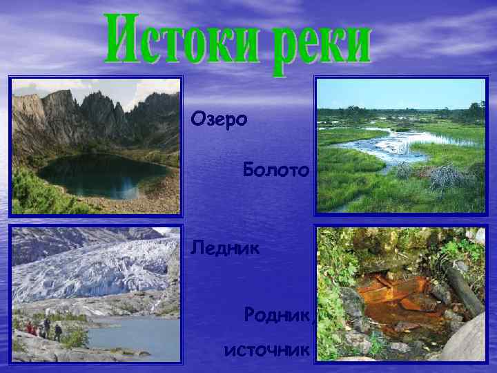 Озеро Болото Ледник Родник, источник 