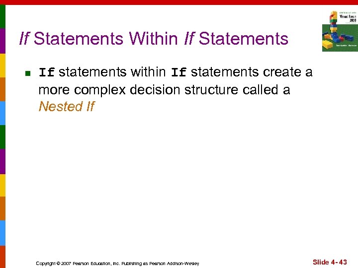 If Statements Within If Statements n If statements within If statements create a more