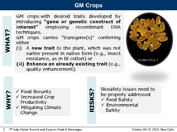 ü Food Security ü Increased Crop Productivity ü Mitigating Climate Change 2 7 th